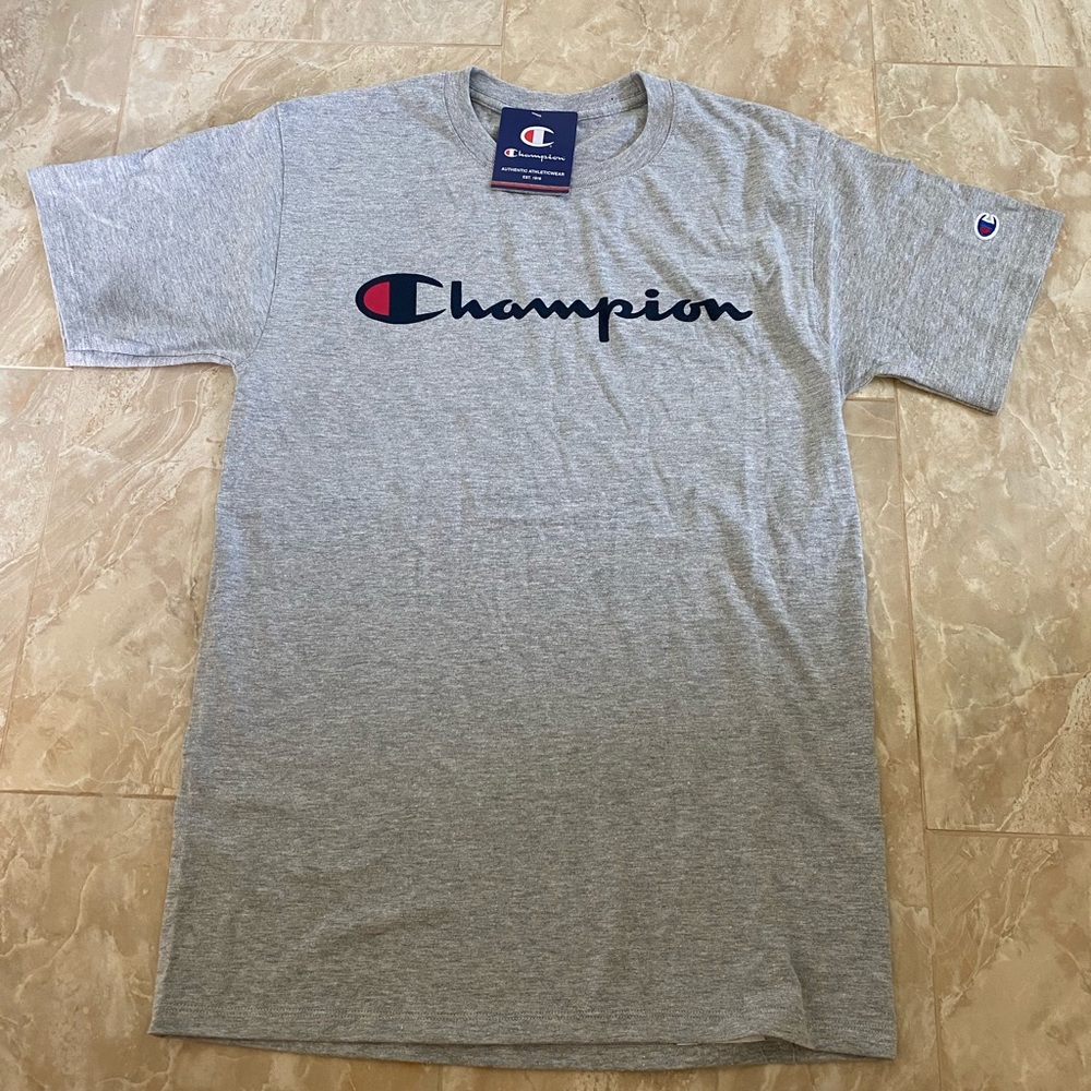 Unisex Champion Logo Gray Tee